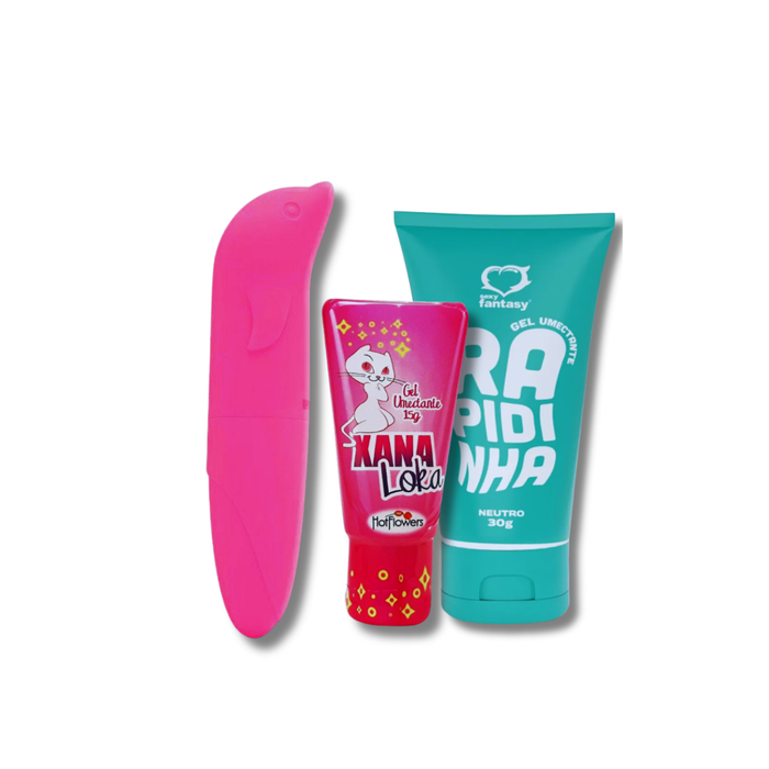 Kit Gel Excitante – Xana Loka + golfinho + lubrificante -