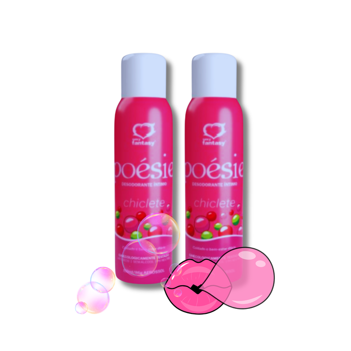 Kit Com 2 Desodorantes Intimo Jato Seco - Poesie – Sexy Fantasy;COR CHICLETE