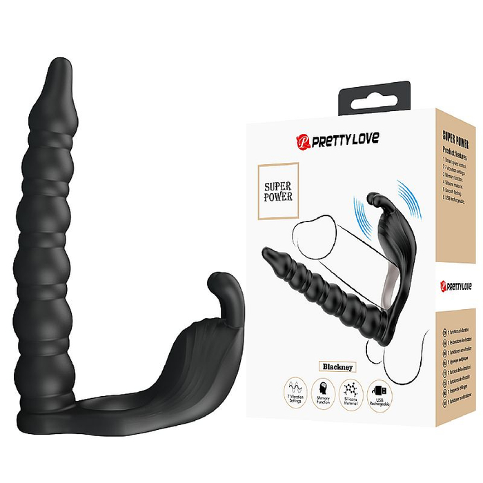 Anel Companheiro com Plug Anal Vibratório e escalonado – Pretty Love