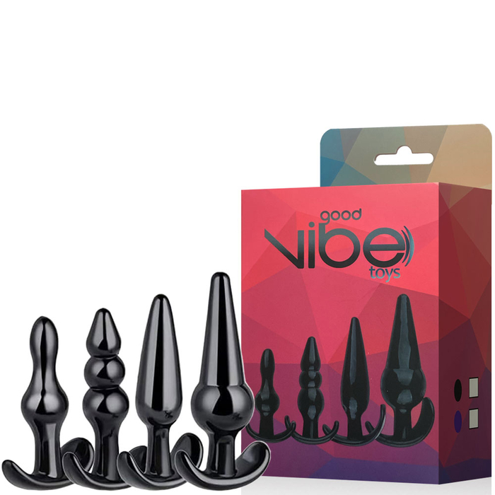 Kit com 4 Plugs Anal tamanhos diferentes  – Stoys