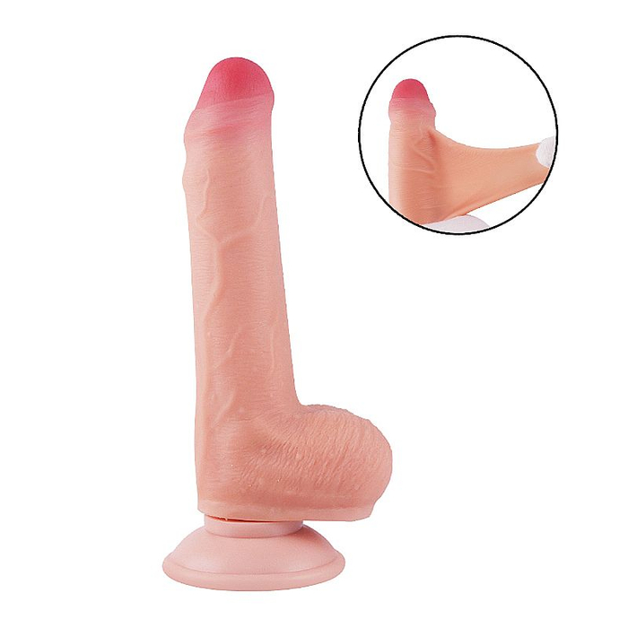PÊNIS SUPER REALÍSTICO EM CYBER COM TESTÍCULOS, DUPLA CAMADA E VENTOSA REMOVÍVEL  / 18,3 X 3,4 cm