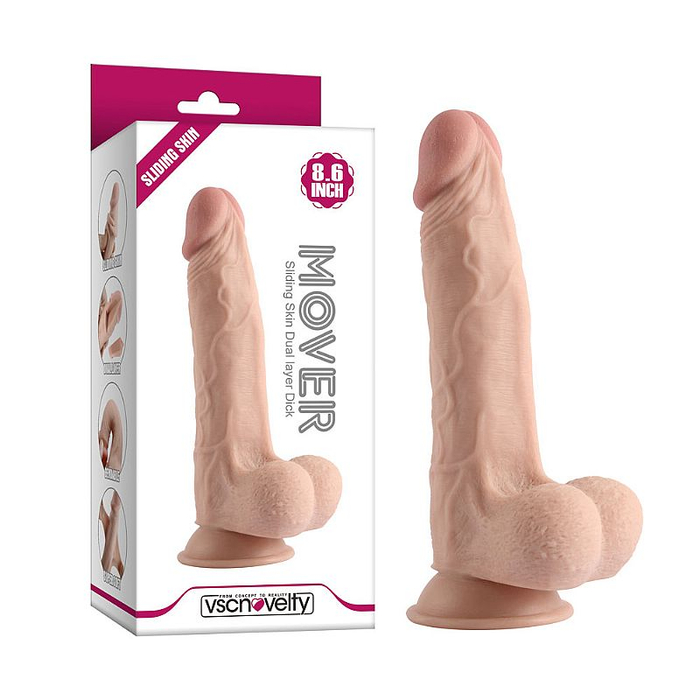PÊNIS REALÍSTICO EM CYBER COM DUPLA CAMADA E VENTOSA REMOVÍVEL / MOVER 2 / 21,8 x 4,4 cm