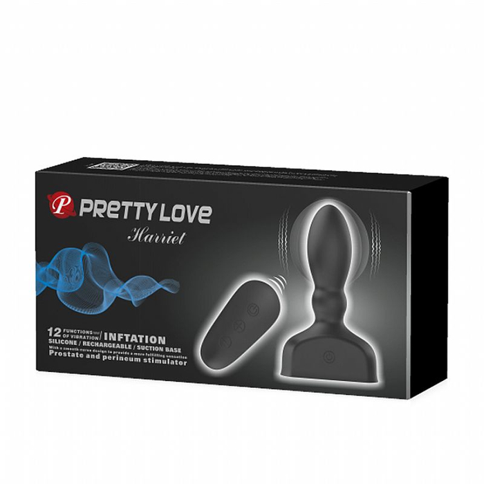PLUG ANAL INFLÁVEL  COM VIBRO E CONTROLE / HARRIET / PRETY LOVE