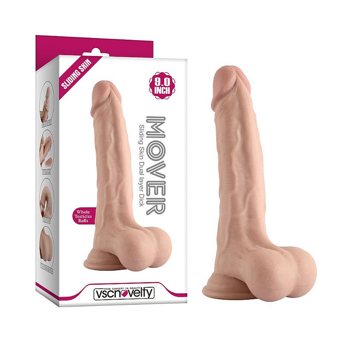 PÊNIS REALÍSTICO COM DUPLA CAMADA / MOVER 4 / 23 x 4,6 cm