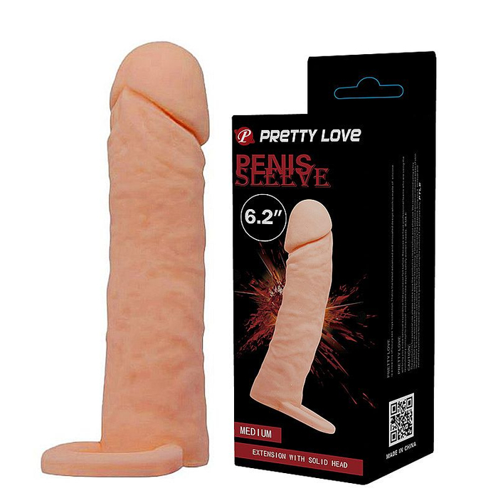 CAPA PENIANA  EXTENSORA  EM CYBER COM ALÇA TESTICULAR - PENIS SLEEVE / PRETTY LOVE /16 X 4CM