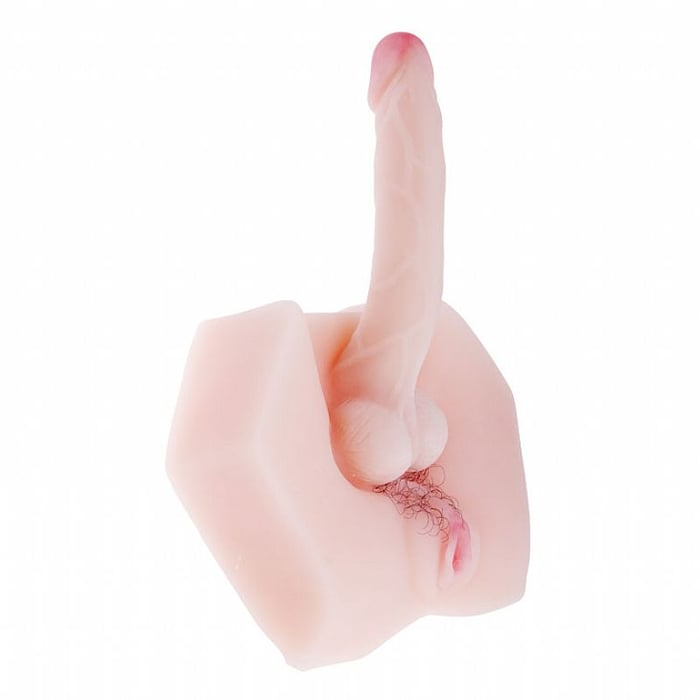 MASTURBADOR  REALÍSTICO / 2 EM 1 / HERMAFRODITA EM FORMATO DE VAGINA E PENIS EM CYBER COM VIBRO