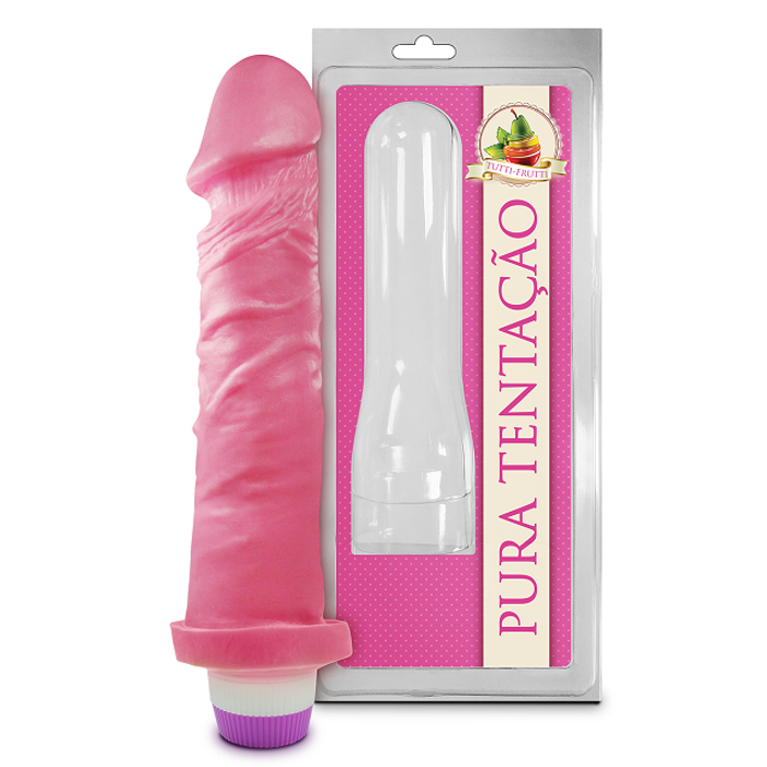 PENIS COM VIBRO AROMATICO TUTTI FRUTTI  18 X 4 CM