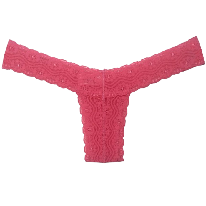 CALCINHA FIO DENTAL EM RENDA CASADA SENSUALLE;Cor:PINK