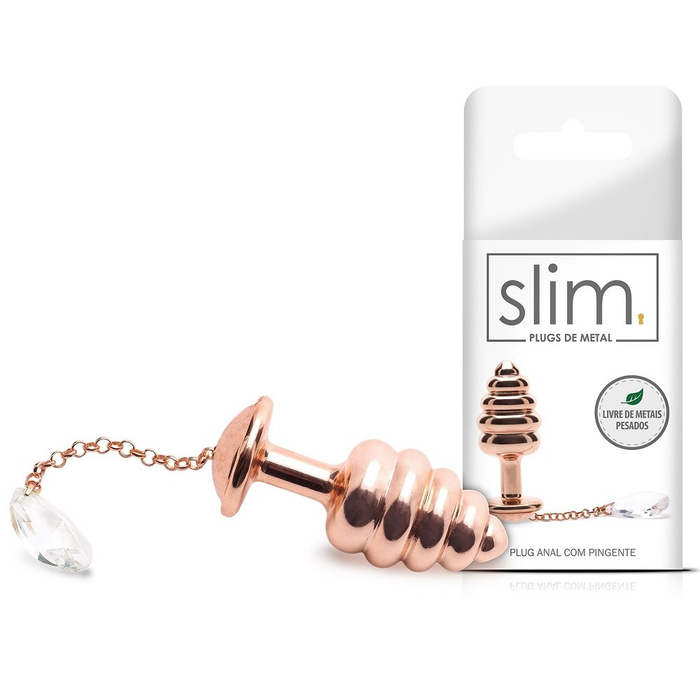 PLUG ANAL ANELADO COM PINGENTE SLIM -