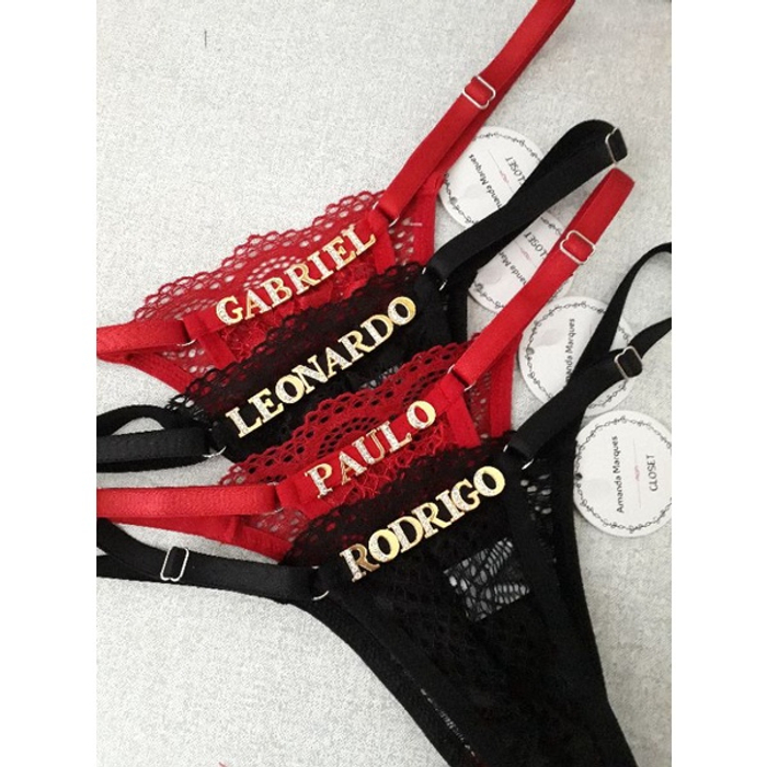CALCINHA EM RENDA PERSONALIZADA (letras)