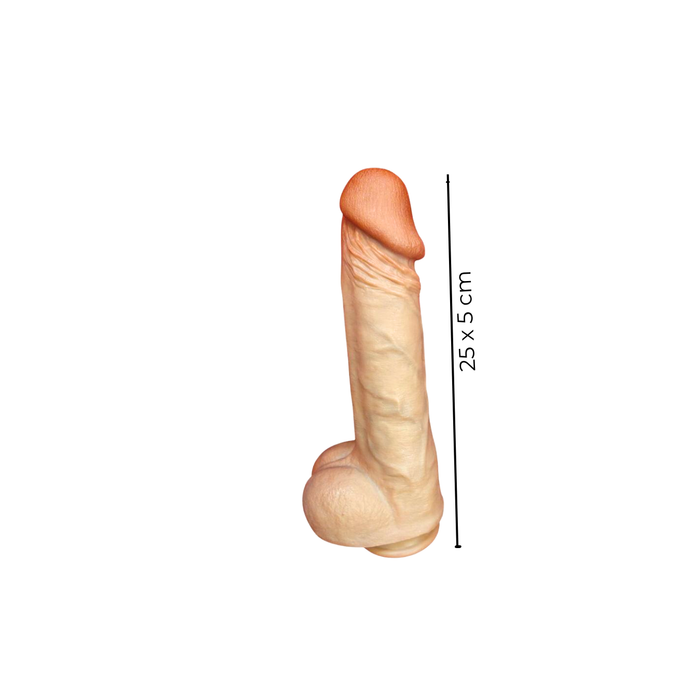 Dildo Pênis Gigante Realístico com ventosa em silicone líquido - 25x5cm