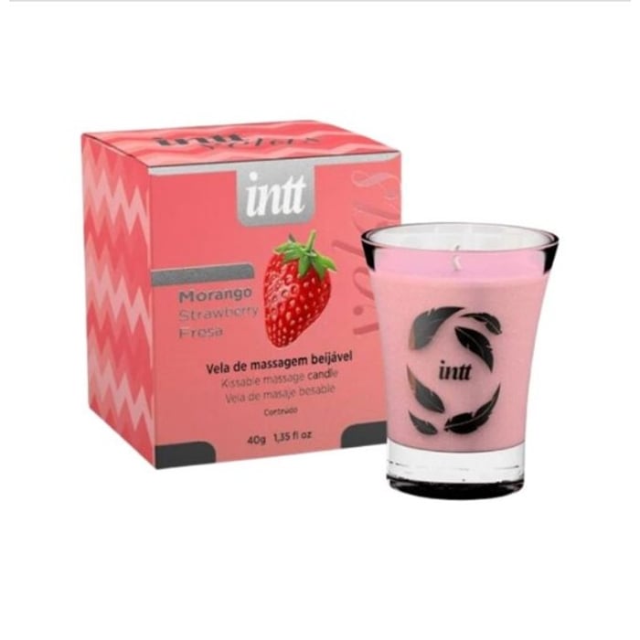 Vela de Massagem Sensual Aromática Beijável Morango – INTT