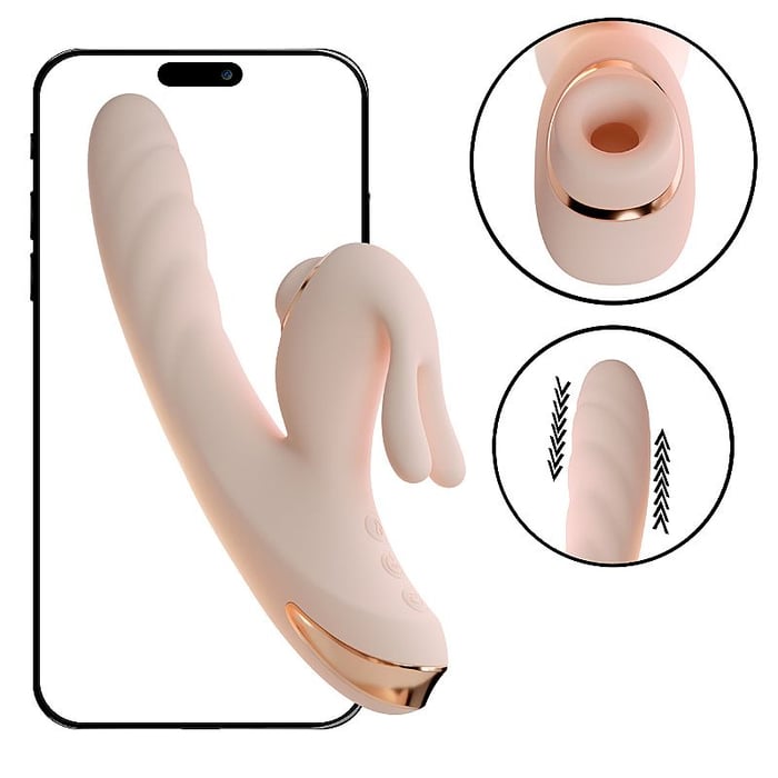 Vibrador de Ponto G e Clitóris / Pulsação com Vai e Vem App / Aquecimento - 21,2 x 3,1cm -