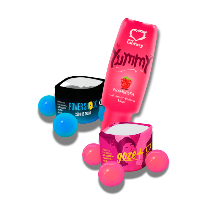 KIT COM BOLINHAS DO PRAZER E GEL BEIJÁVEL