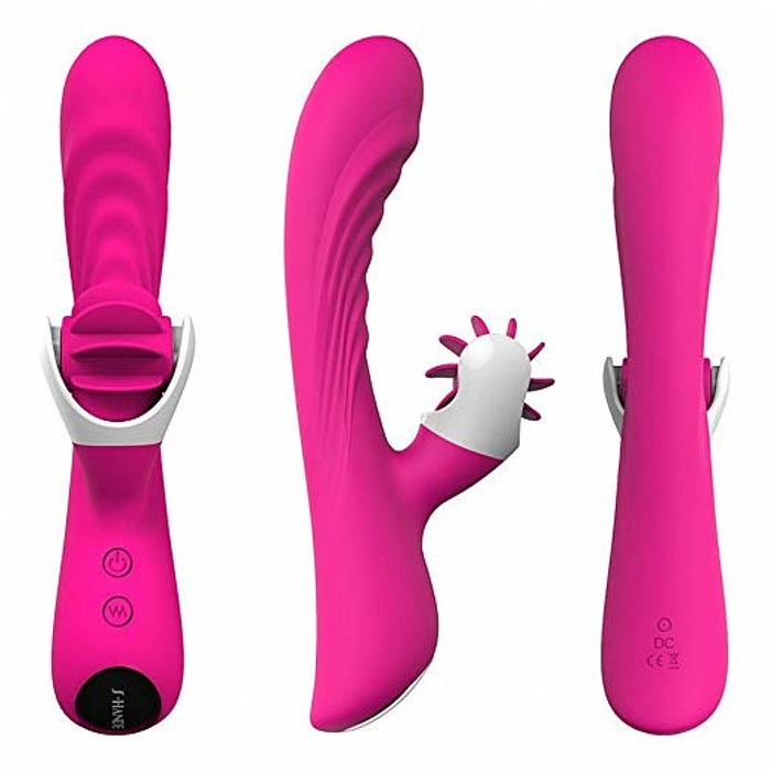 VIBRADOR DUPLO COM FORMATO DE LINGUA ROTATIVO - NYMPH