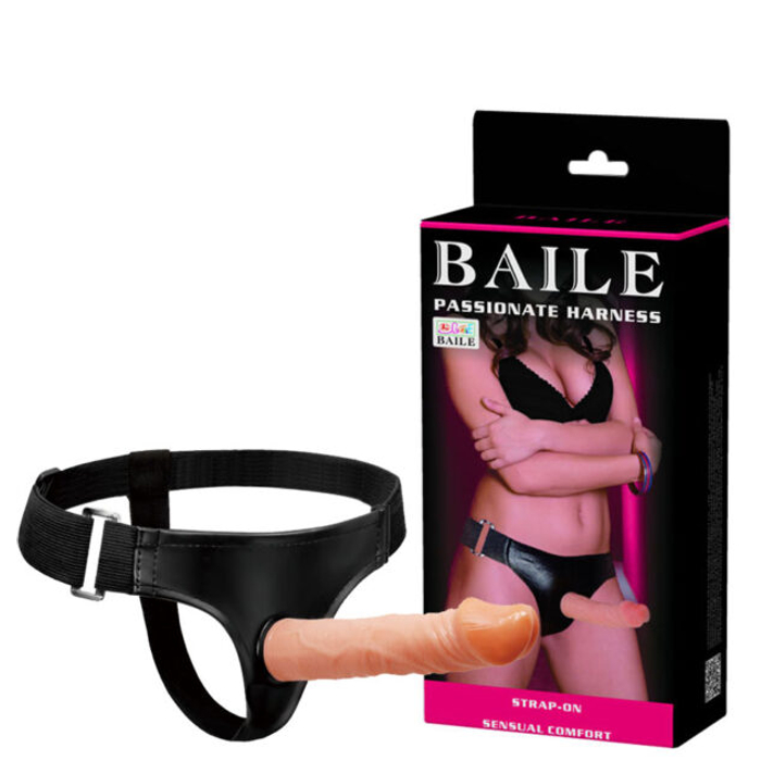 Cinta Peniana com Pênis Realístico de 19 cm com Glande Saliente – BAILE PASSIONATE HARNESS – BW-022012