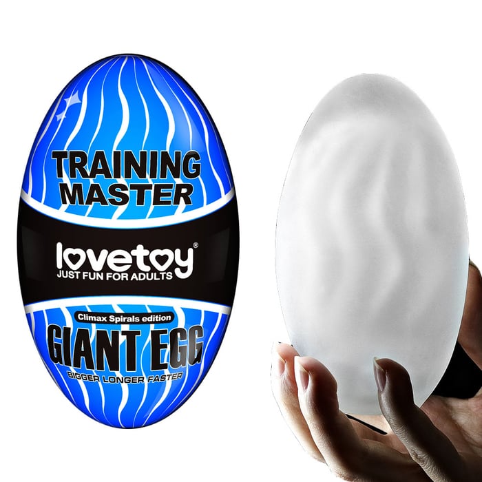 Masturbador BIG EGG masculino com formato de ovo gigante, com ondulações internas massageadores em alto relevo -MA001C