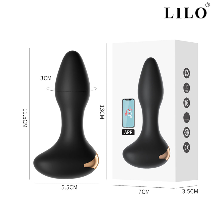 Plug anal, com 10 modos de vibração,possui controle remote com APP, pelo smartphone-PL097A