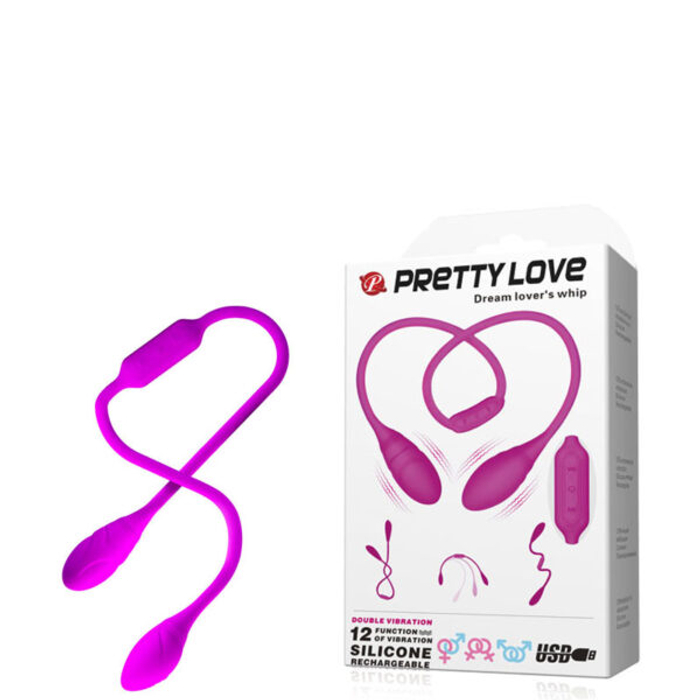 Vibrador duplo em silicone Cada Extremidade Contém um Vibrador com 7 modos de vibração-BI-014327-5
