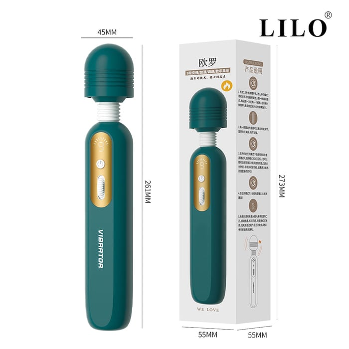 Vibrador Varinha Mágica recarregável com 9 modos de vibração e 9 intensidades -AV036