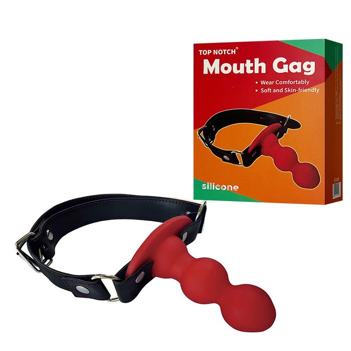 Mordaça com Penetrador Escalonado em Silicone e Ajuste com Fivela – MOUTH GAG – SD-287