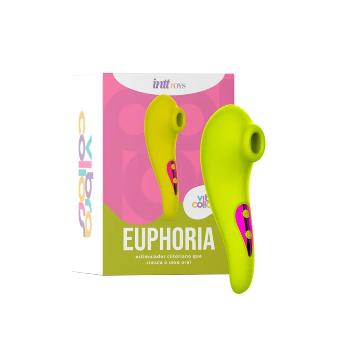 Euphoria vibrador de estimulo clitoriano simula sexo oral amarelo e rosa-IM0421