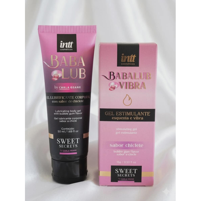 Kit Lubrificante Babalub Gel Deslizante  com Aroma de Chiclete+Babalub Vibra Esquenta E Vibra-IN0587-1.