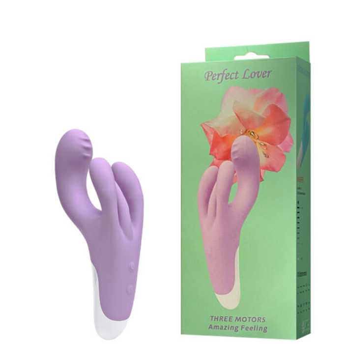 Vibrador Recarregável com Estimulador Clitoriano Triplo WHISPER PERFECT LOVER- VR-026