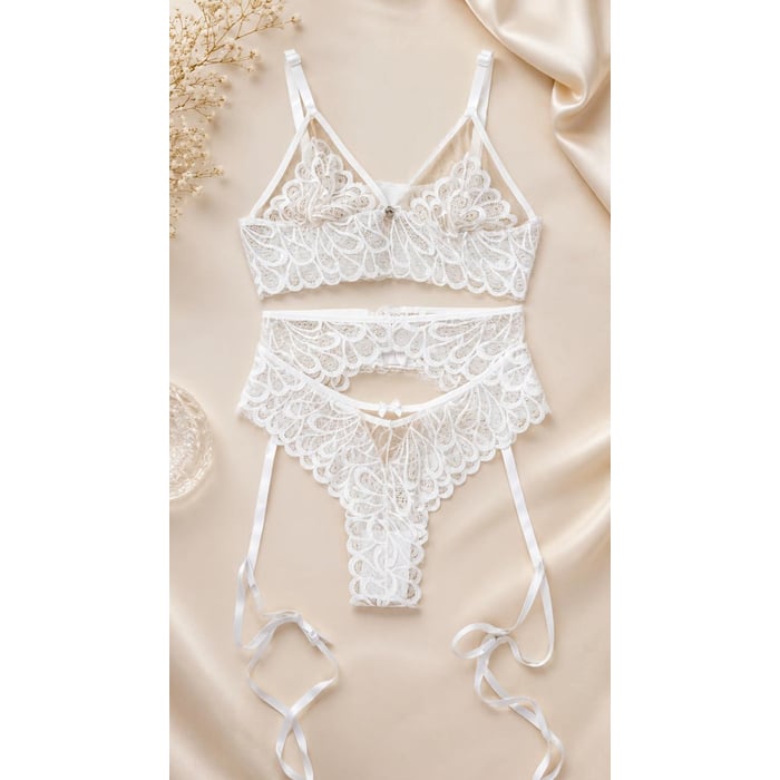 Conjunto Renda com Cinta-liga-BI-055