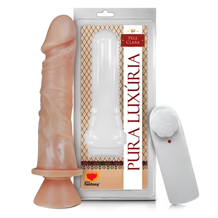 PROTESE Pênis com Vibro e Ventosa - 18cm X 4,4cm Referência: PV023
