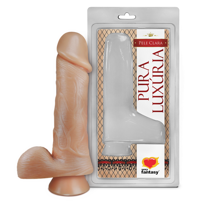 PROTESE Pênis Realístico com Escroto e Ventosa - 18cm X 4,4cm Referência: PV010 SEXY