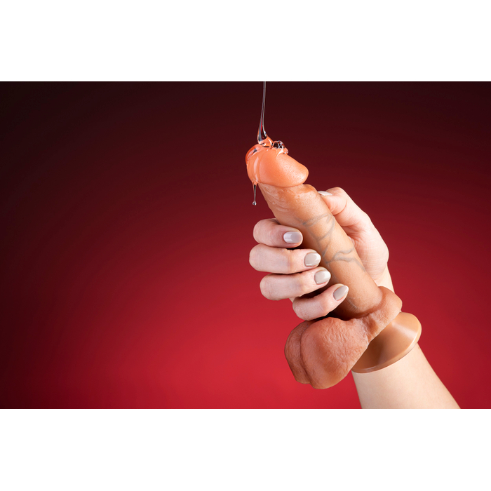 PROTESE Real Dick Ultra Realístico Com Escroto e Ventosa 15,3 X 3,8 CM