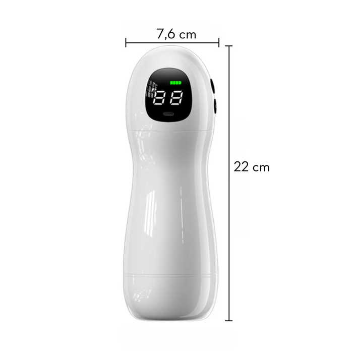 MASTURBADOR MLAN6449 VIBRA SUGA GEME BRANCO RECAREGAVEL