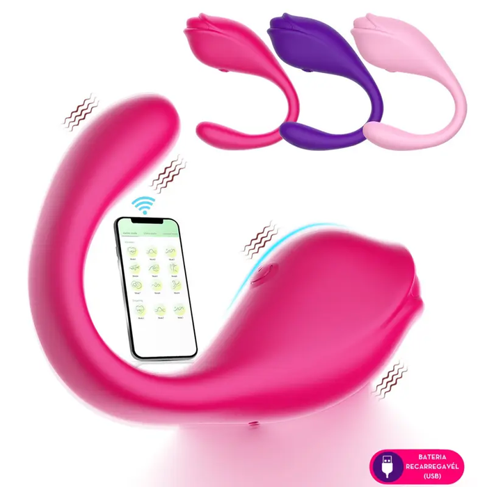 VIBRADOR CASAL POR APLICATIVO MLPP2026 COR ROXO