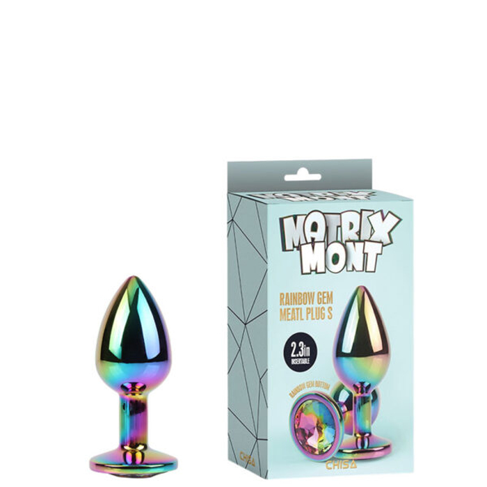 PLUG Anal Pequeno em Metal Furta-cor – CHISA MATRIX MONT RAINBOW MEATL GEM PLUG S – AP-100