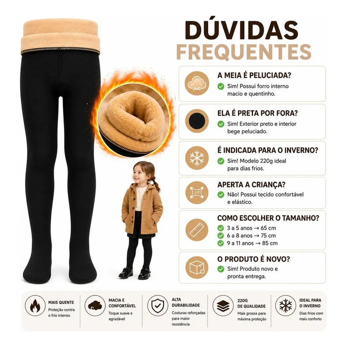 MEIA CALÇA PELUCIADA INFANTIL
