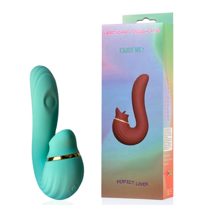 VIBRADOR Recarregável Ponto G com Estimulador Clitoriano e Função de Aquecimento – LR-212