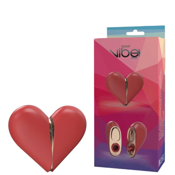 ESTIMULADOR Estimulador Duplo Recarregável Formato Coração com Língua e Ondas de Pressão – GOOD VIBE TOYS – EC-016.