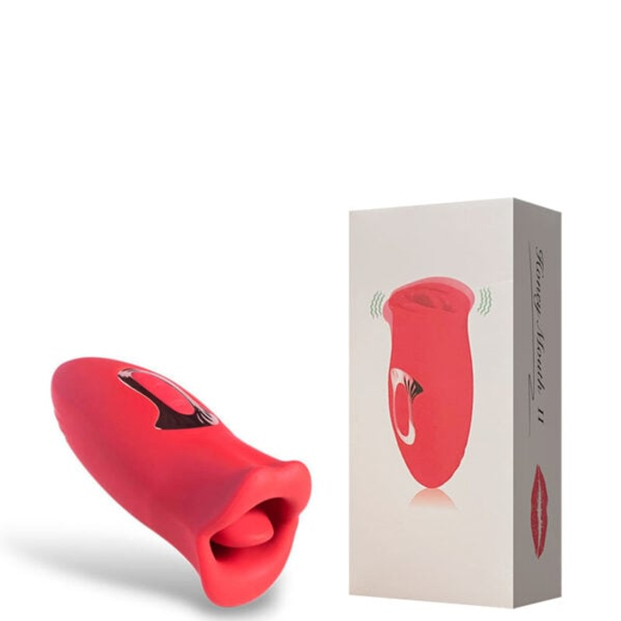 VIBRADOR Recarregável que Simula Beijo Francês Formato Boca com Língua – BIG BITE MOUTH – LR-227