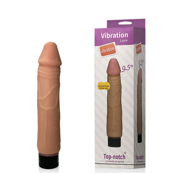 PROTESE Pênis Realístico 22,5 cm com Vibração Multivelocidade, Possui Glande e Veias – VIBRATION LURE – DI-021