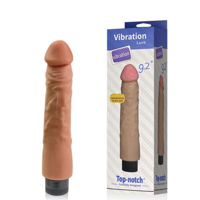 PROTESE Pênis Realístico 22 cm com Vibração Multivelocidade, Possui Glande Saliente e Veias – VIBRATION LURE – DI-023