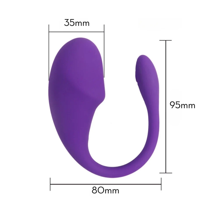 Vibrador de casal em formato de glande por aplicativo MLPP1189