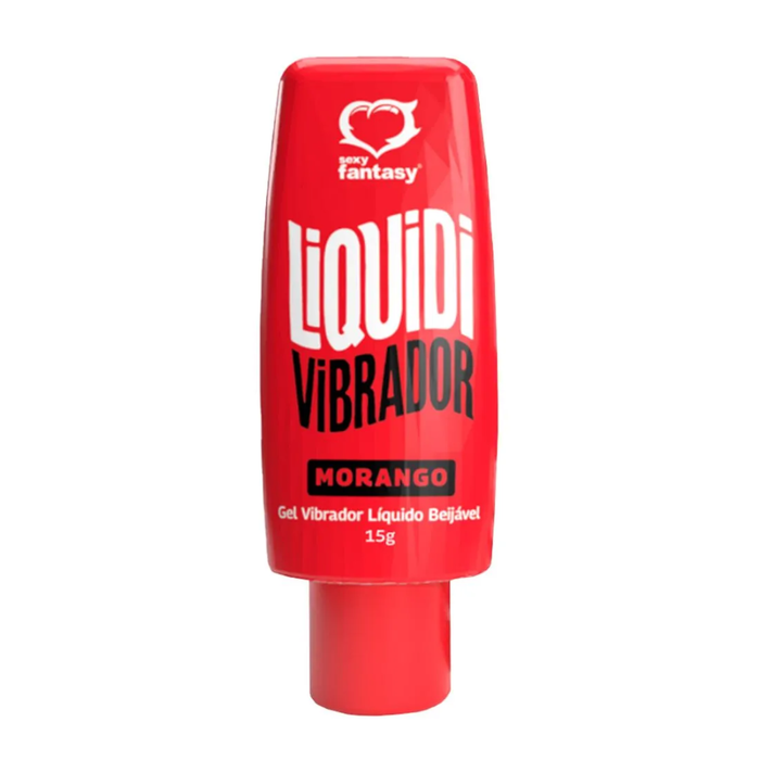 GEL VIBRADOR LÍQUIDO BEIJÁVEL - LIQUIDI MORANGO - 15G