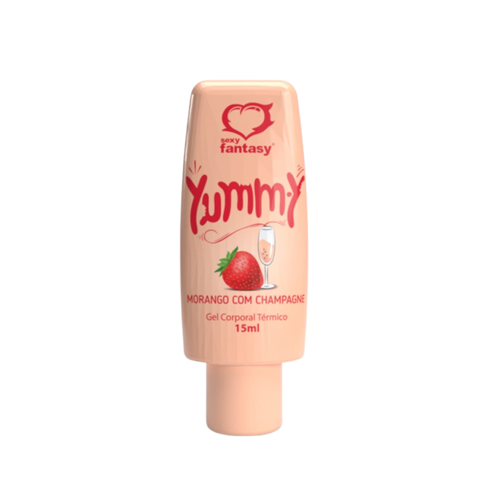 GEL TÉRMICO BEIJÁVEL - YUMMY MORANGO COM CHAMPAGNE - 15ML