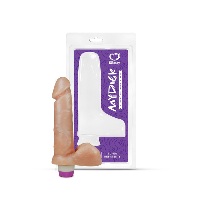 PÊNIS REALÍSTICO C/ ESCROTO E VIBRO - 16 X 3,5 CM