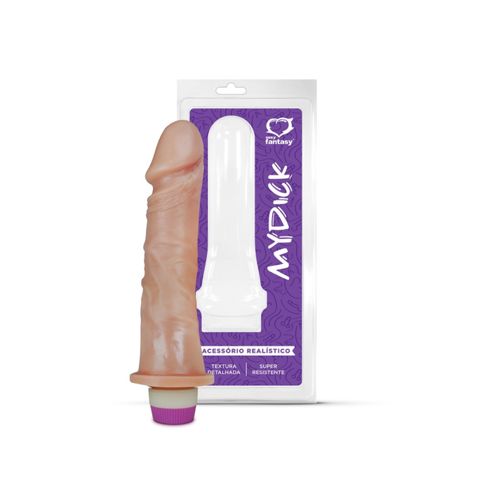 PÊNIS REALÍSTICO S/ ESCROTO E C/ VIBRO - 18 X 4,4 CM