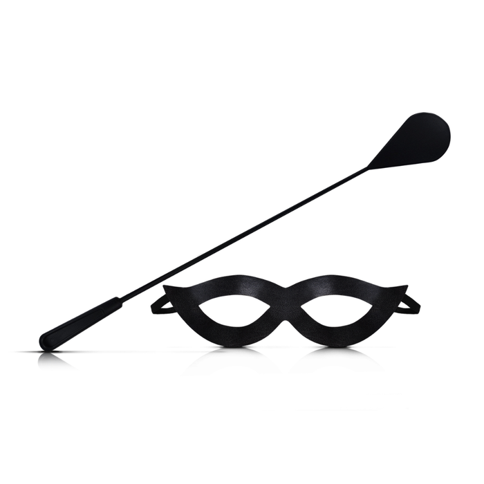 KIT CHICOTE COM MÁSCARA SIMPLES PRETO - 44 CM