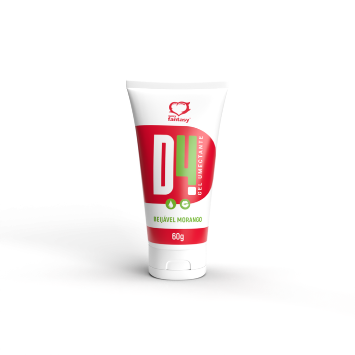 LUBRIFICANTE A BASE D'ÁGUA BEIJÁVEL - D4 MORANGO - 60g