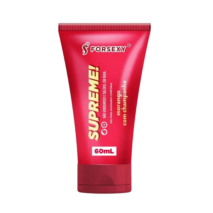 LUBRIFICANTE ÍNTIMO - SUPREME MORANGO C/ CHAMPANHE - 60 ML