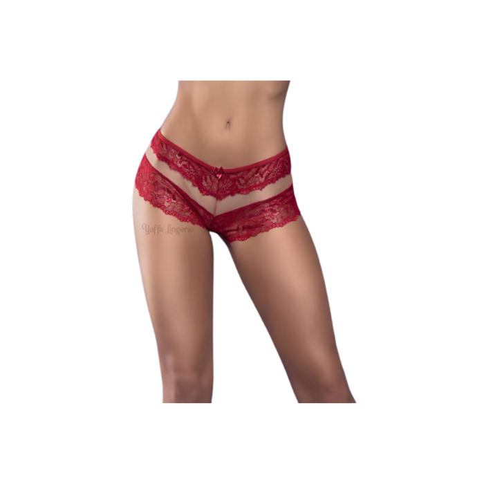 CALEÇON COM RENDA JACQUARD E TULE INVISÍVEL - VERMELHO 50